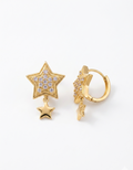 Sparkling Interlocking Star Drop Earrings