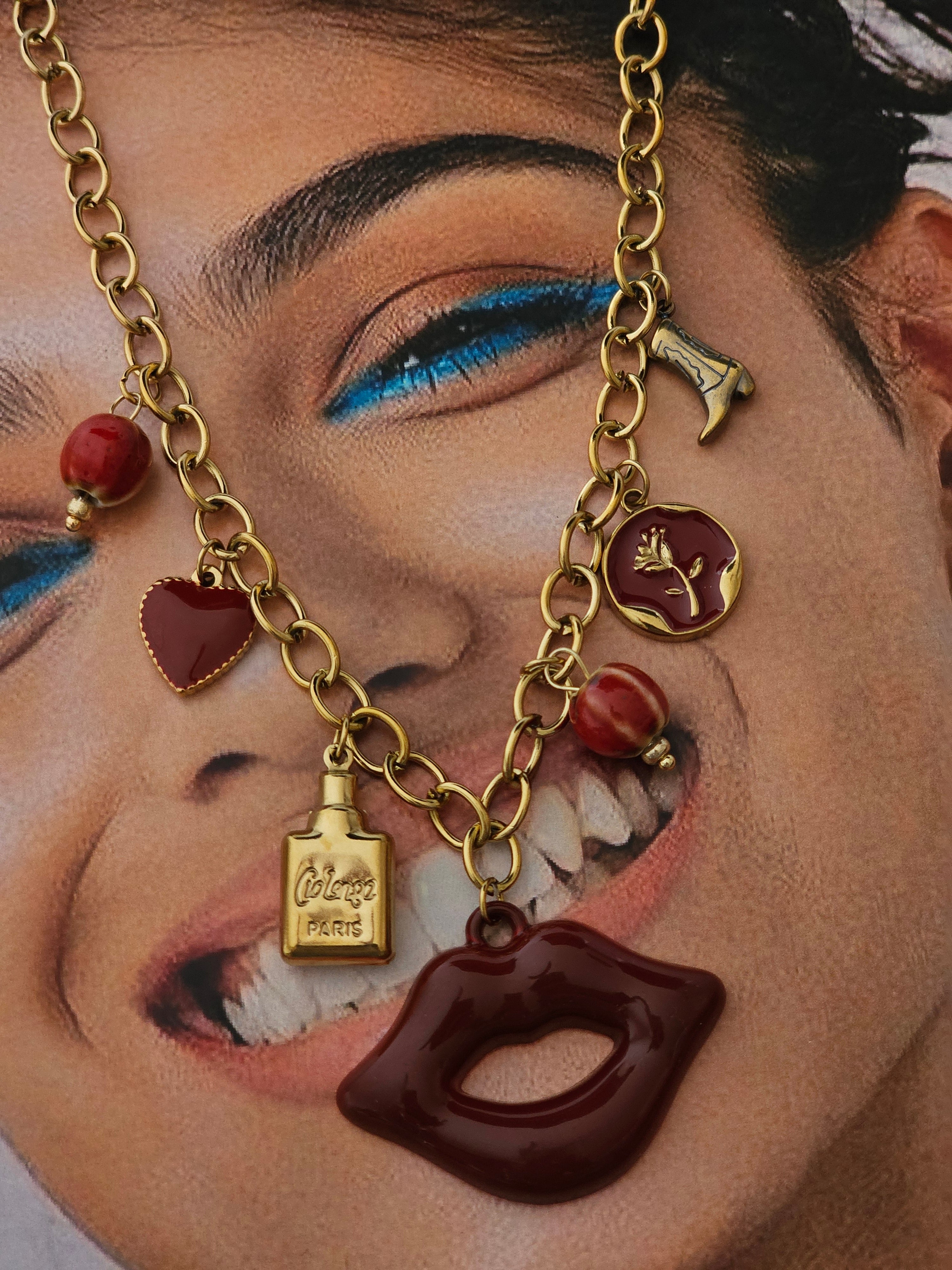 Parisian Kiss Charm Necklace