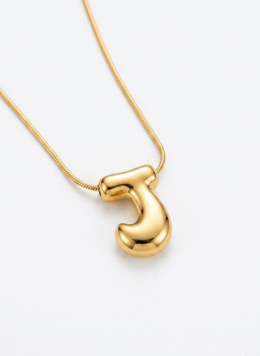 Initial Snake Chain Necklace