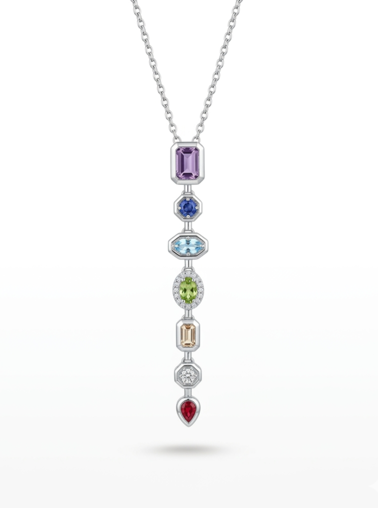 The Astraea Rainbow Drop Necklace