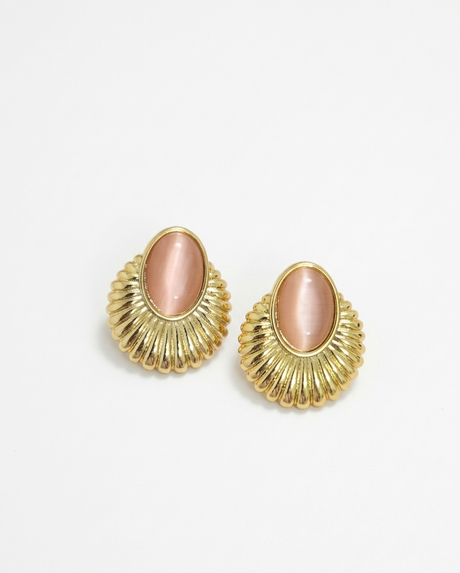 Aurora Stainless Steel Cat's Eye Oval Studs