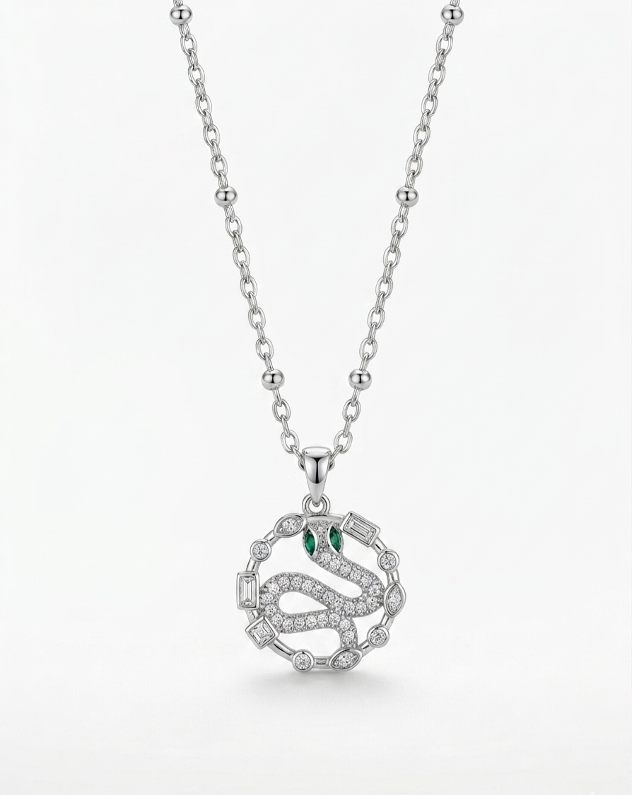 Serpent Circle Pendant Necklace