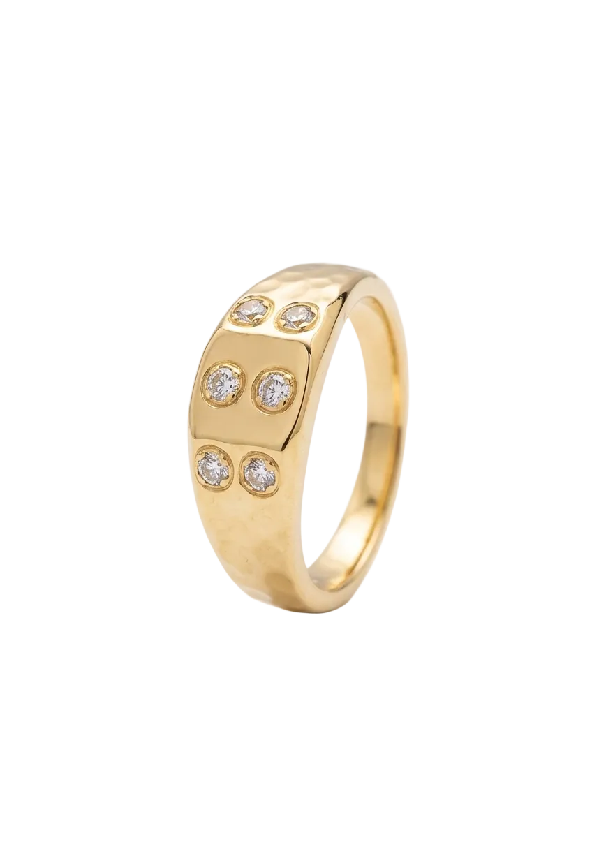 The Gilded Hammered Pinky Signet