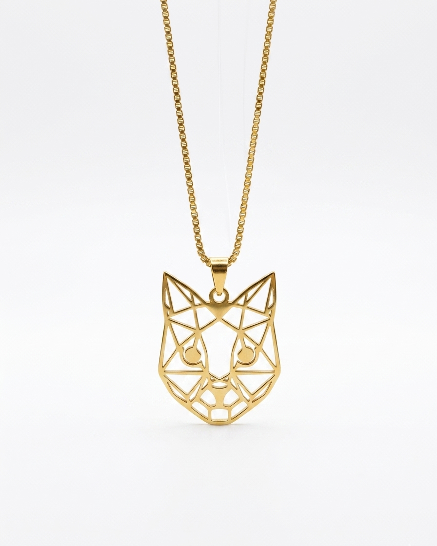 Geometric Origami Cat Necklace