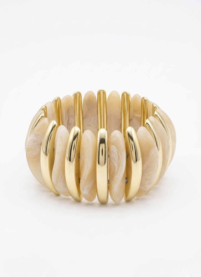 Aaliyah Gold & Marble Mix Stretch Bangles