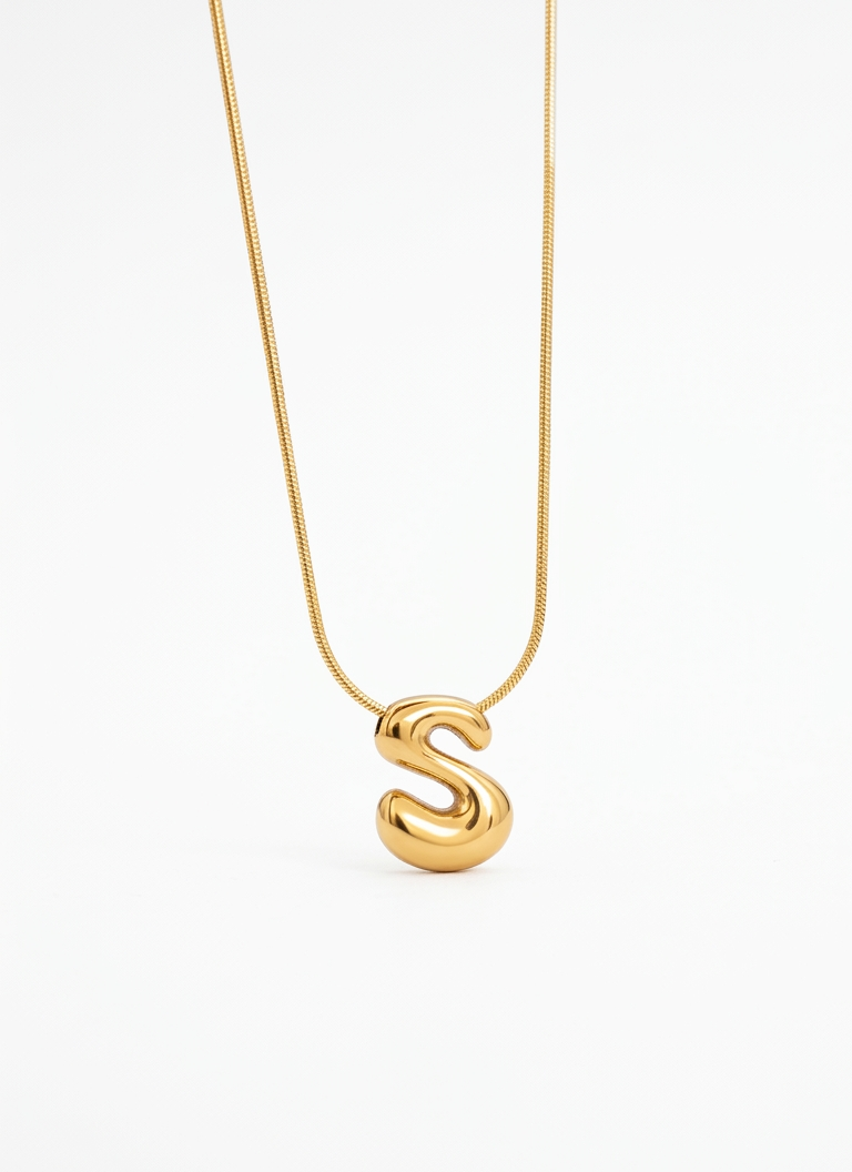 Initial Snake Chain Necklace