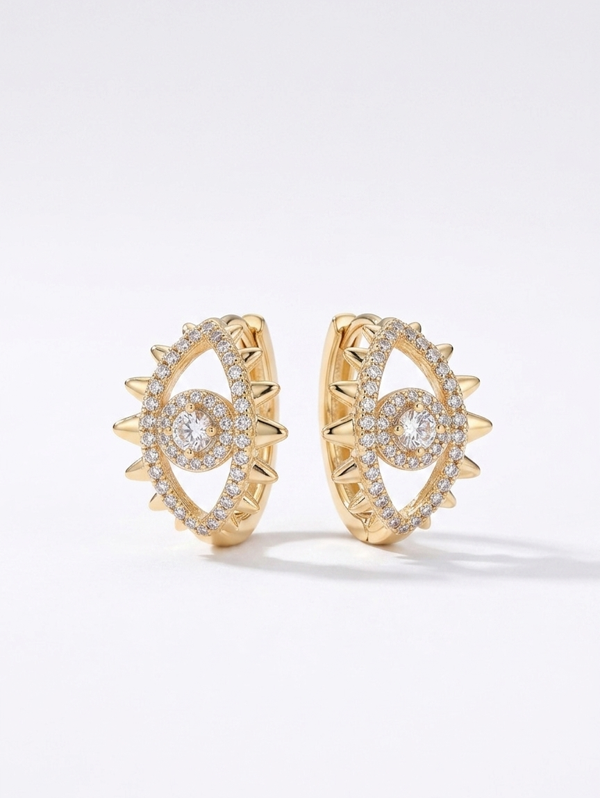 The Diamond Spiked Hoop Earrings