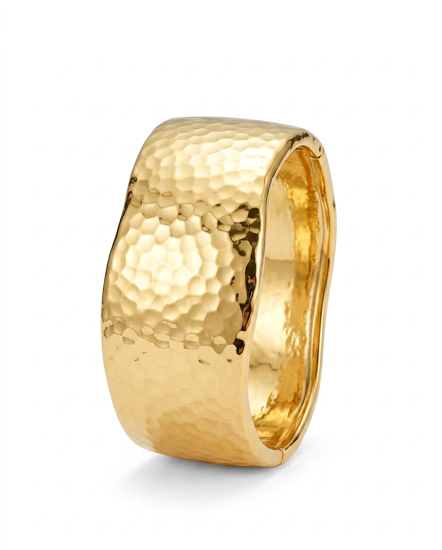 Golden Summer Glow Hammered Bangle