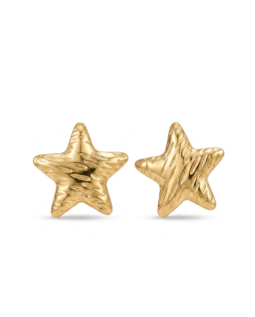Stella Textured Star Stud Earrings