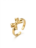 Golden Ribbon Adjustable Bow Ring