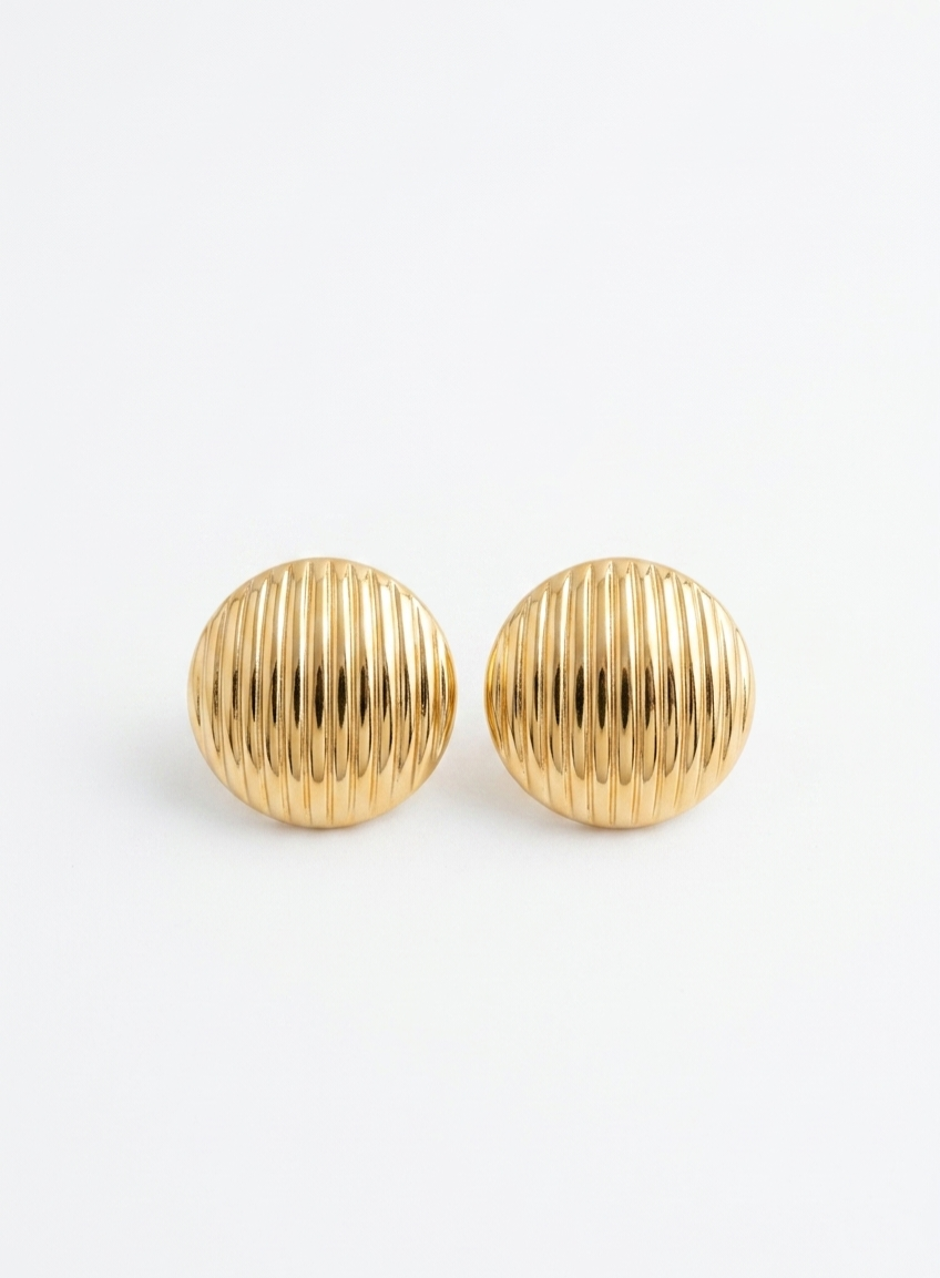 Ribbed Dome Earrings